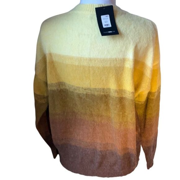 Yellow Brown Combo Sunset Cruise Oversize Ombre Sweater, Small. NWT. Soft and Fu - Picture 5 of 16